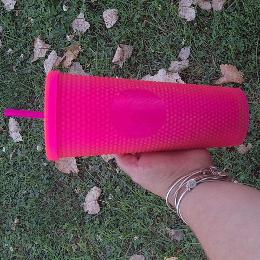 Starbucks neon pink tumbler